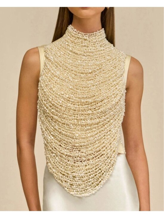 cult gaia Tops - Cult Gaia Taraji Sleeveless Top in Pearl Draped